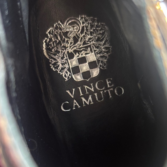 Vince Camuto Tan Snake Print Leather Ankle Booties - Picture 3 of 12